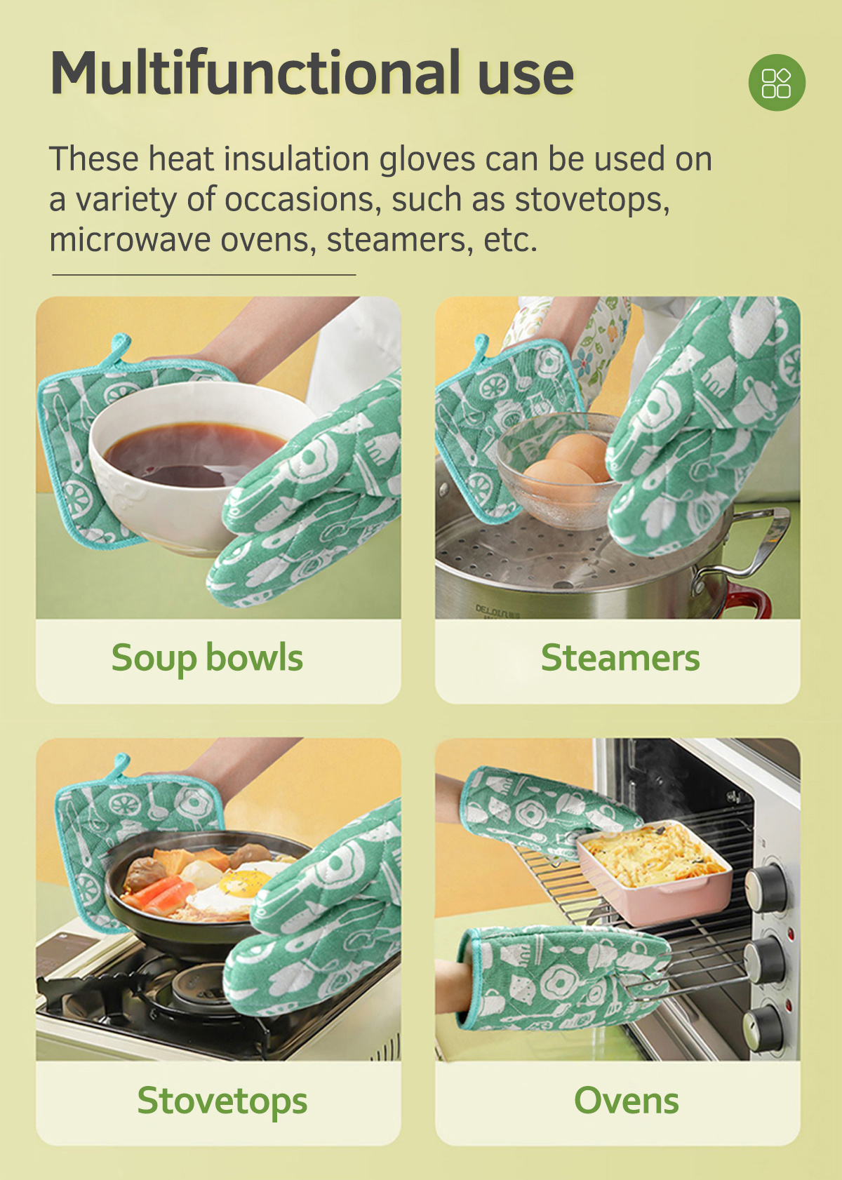 Anti-scalding Canvas Heat Resistant Glove Set-6